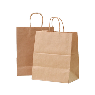 Recyclable Recyclable Kraft Paper Bag With Twisted Handle Reusable Shopping Paper Bags Logo Printed