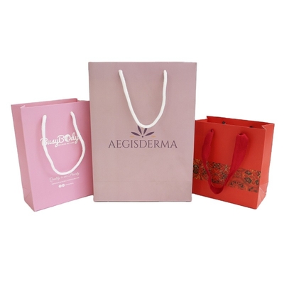 Recyclable Recyclable Kraft Paper Bag With Your Own Logo , Custom Shopping Paper Bag For Food With Handle