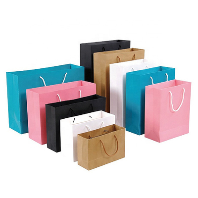 Wholesale White Craft Recyclable Kraft Paper Bag Brown Gift Wrapping Customized Shopping Bags Handle Twisted Paper Bag