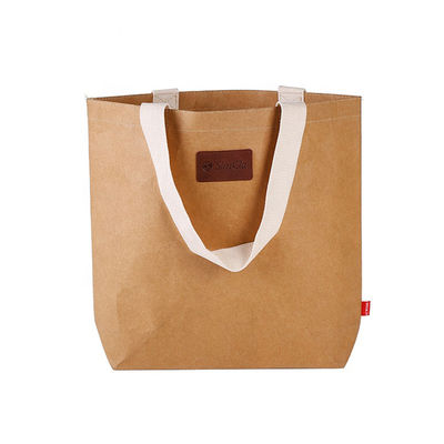 quality  Wholesale Recyclable Factory Supply Professional Design Brown Kraft Paper Washable Bag factory