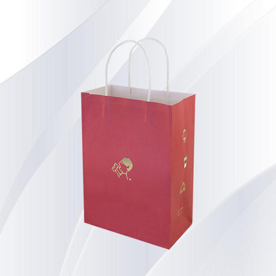 Recycled Materials Customized Printing Red Design Logo Paper Gift Bag OEM Reusable Paper Bags Wholesale Exquisite Packaging Paper Bags