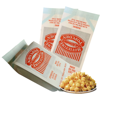High Quality Waterproof Disposable Wrapping Paper Food Grade Microwave Popcorn Greaseproof Bag For Home Party