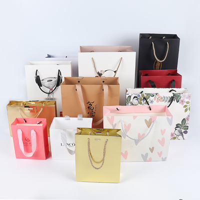 Fashion Biodegradable Custom Eco-friendly Black Gift Kraft Shopping Paper Bags With Logo Printed