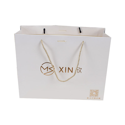 Recycled Materials Promotion China Colored White Paper Bag Printed Logo With Handle