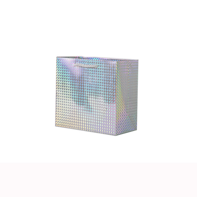 Handmade 210gsm Paper Bag Holographic Shiny Mirror 3D Laser Small Holographic Gift Bags