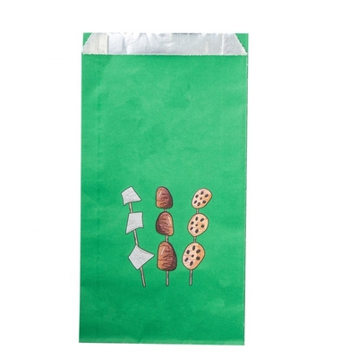 Food Grade Paper Handmade Aluminum Foil Lined Bag Grill BBQ Bags Food Packaging Bags