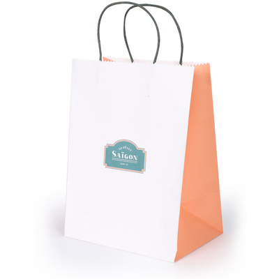 Recyclable Printed Cardboard Makeup Gift Shopping Cosmetic Packaging Paper Bag