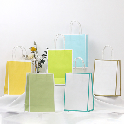 Recycled Materials Recycled Kraft Paper Handle Printed Apparel Shoes Bags Custom Logo Gift Jewelery Craft Paper Shopping Bag