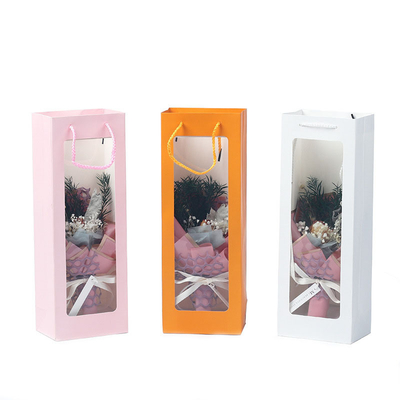 Factory Customized High Quality Recyclable Flower Paper Gift Shopping Bag Handle With Logo Copy Customized Rose Bouquet Paper Bags