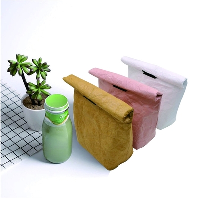 Hot Sale Handled Logo Lunch Cooler Warmer Bag Custom Made Reusable Cheapest Tote Kraft Paper Lunch Bag