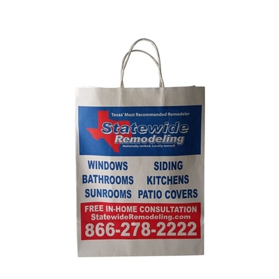 China High Quality Durable 10kgs Capacity Wholesale Cheap White Shopping Bag Kraft Paper Bag