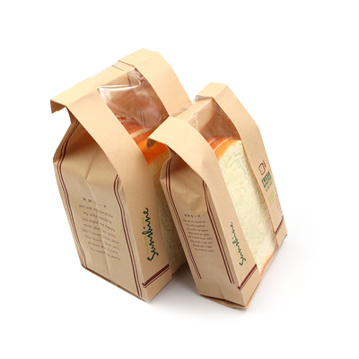 Recyclable Microwave Popcorn Cartoon Branded Sticker Coated Extra Large Toast Bread Muffin Kraft Paper Bag With Logo Print
